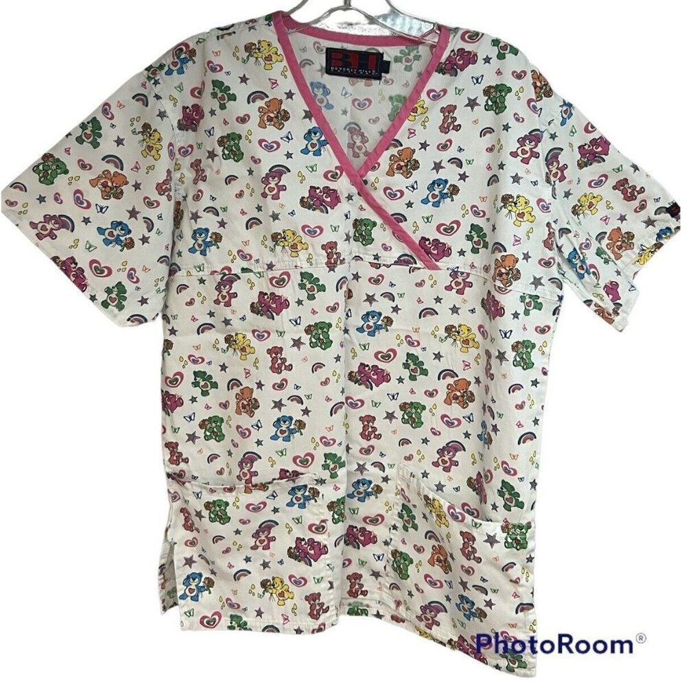 Lot of 2 Nickelodeon Spongebob Squarepants Scrub Tops Shirt Medium Pockets USA - Picture 6 of 10